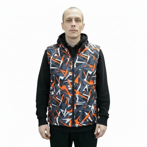 Жилет с подкладом, с полной запечаткой