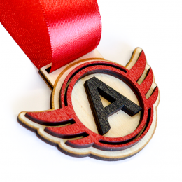 Медаль из дерева 2-слойная с УФ-печатью