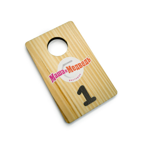 Бирка из дерева односторонняя, с цветной печатью