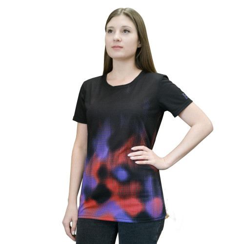 Футболка с полной запечаткой женская, модель с коротким рукавом, материал coolpass