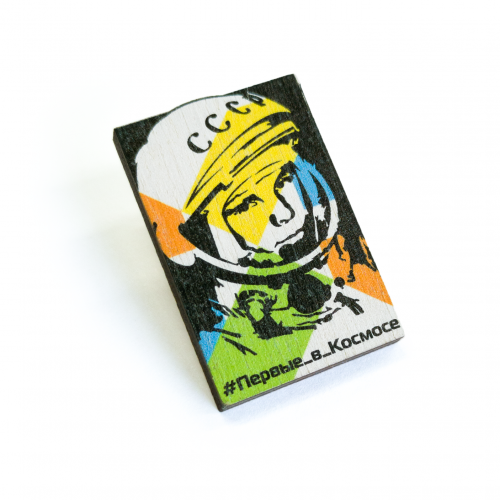 Значок деревянный с УФ-печатью