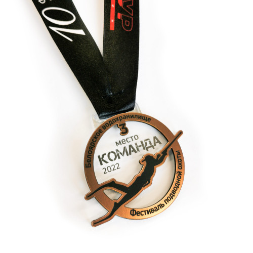 Медаль из акрила с пластиком 2-слойная с УФ-печатью