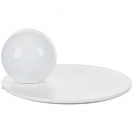 Станция беспроводной зарядки с часами и подсветкой GlobeBee, белая