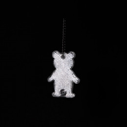 Пешеходный светоотражатель с цепочкой «Мишка», белый