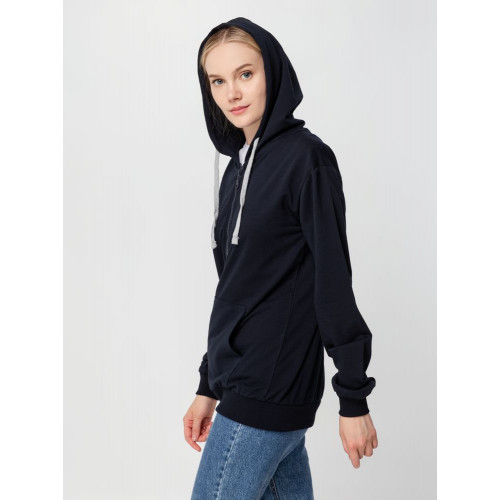 Толстовка на молнии с капюшоном Unit Siverga, темно-синяя