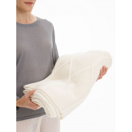 Плед Curve Verve, молочно-белый