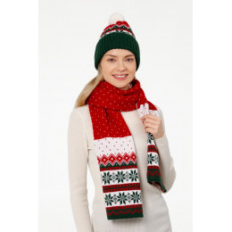 Шарф Happy View, красный с зеленым