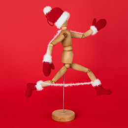 Подвеска на елку «Вьюжка», варежки, красная