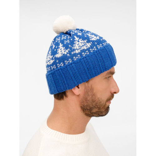 Шапка Holidale, синяя с молочным