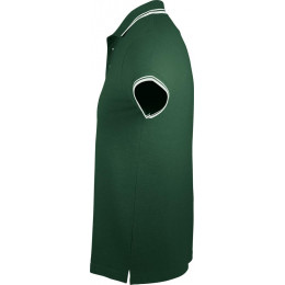 Рубашка поло мужская Pasadena Men 200 с контрастной отделкой, зеленая с белым