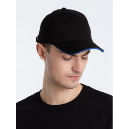 Бейсболка Buffalo, черная с ярко-синим