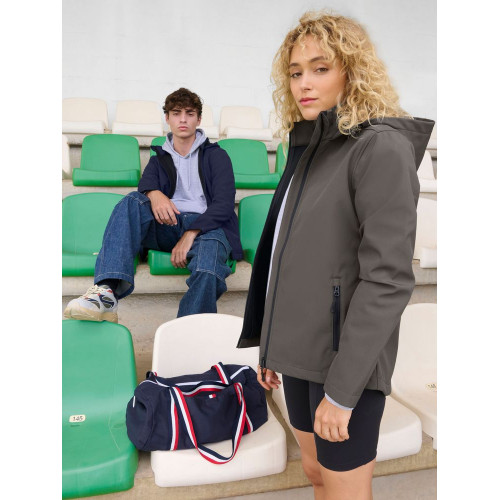 Куртка софтшелл с капюшоном женская Race Women, темно-синяя