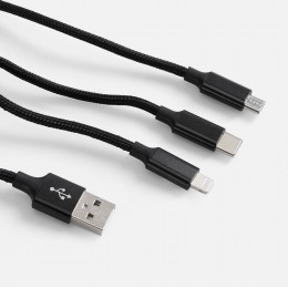 Кабель Triple Charge в футляре ver.2, черный
