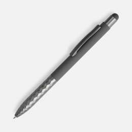 Ручка шариковая Digit Soft Touch со стилусом, серая