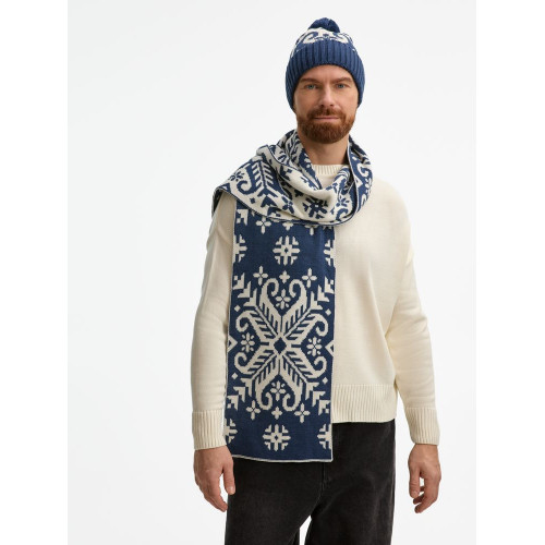 Шапка Wintertude, синяя с белым