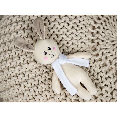 Мягкая игрушка Beastie Toys, заяц с белым шарфом