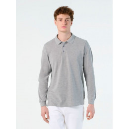 Рубашка поло мужская с длинным рукавом Star 170, серый меланж
