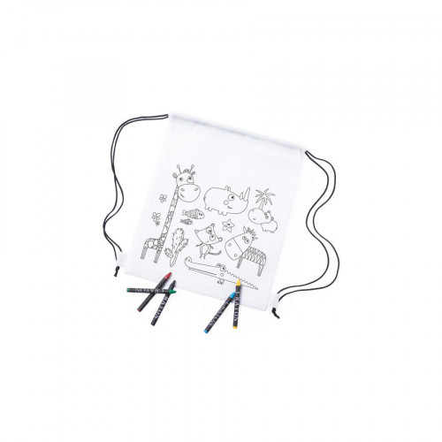 Рюкзак для раскрашивания WIZZY с восковыми мелками (5шт), 25х30см, нетканый материал