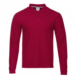 Рубашка поло мужская STAN длинный рукав хлопок/полиэстер 185, 104S