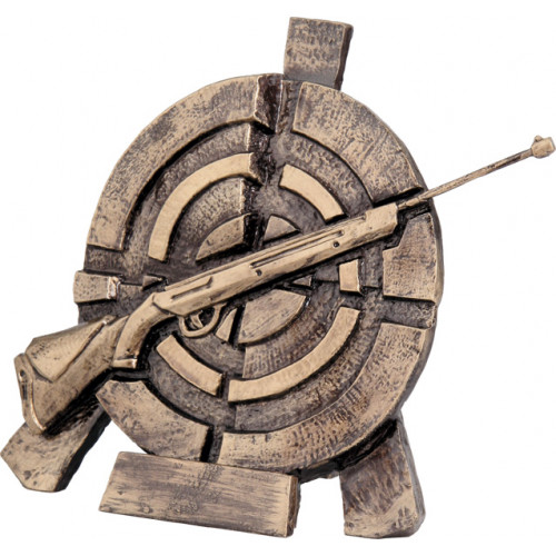 Фигурка литая Стрельба, длинное оружие RTY2065/BR 16см табличка 60х20