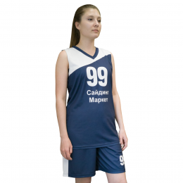 Форма баскетбольная женская без рукава с V-вырезом 42