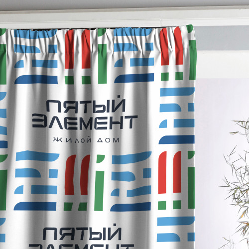 Штора для офиса на шторной ленте, с сублимацией 90х230, блекаут